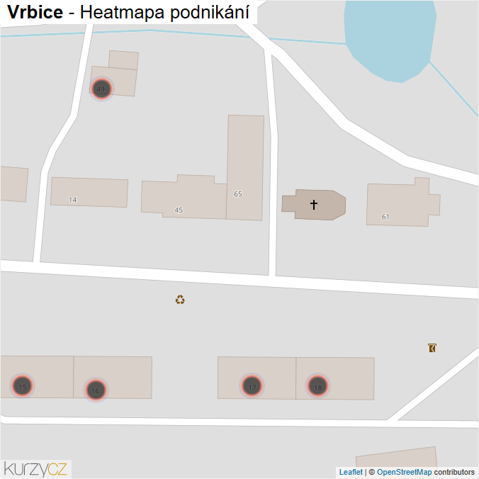 Mapa Vrbice - Firmy v obci.