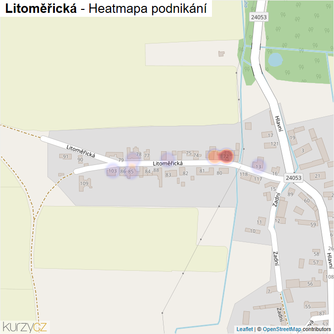 Mapa Litoměřická - Firmy v ulici.