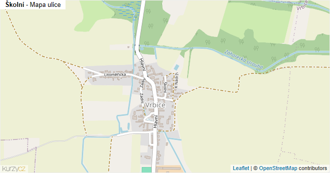 Školní - mapa ulice