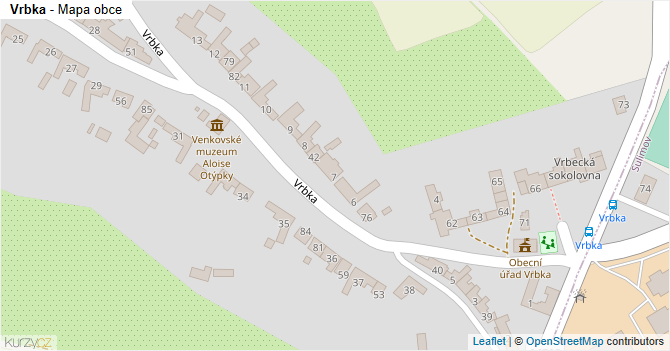Vrbka - mapa obce