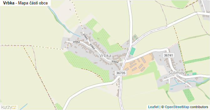 Vrbka - mapa části obce