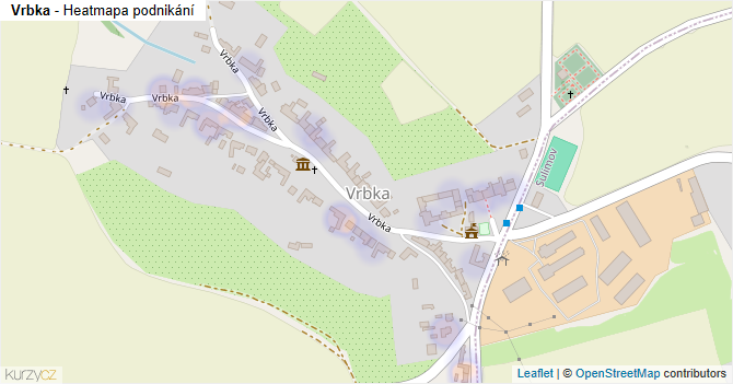 Vrbka - mapa podnikání