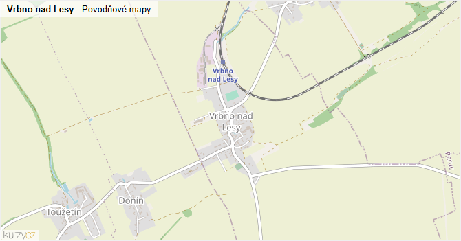 Vrbno nad Lesy - záplavové mapy stoleté vody