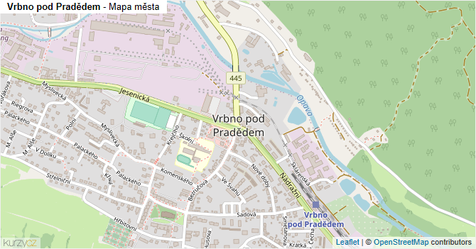 Vrbno pod Pradědem - mapa města