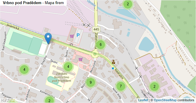 Vrbno pod Pradědem - mapa firem