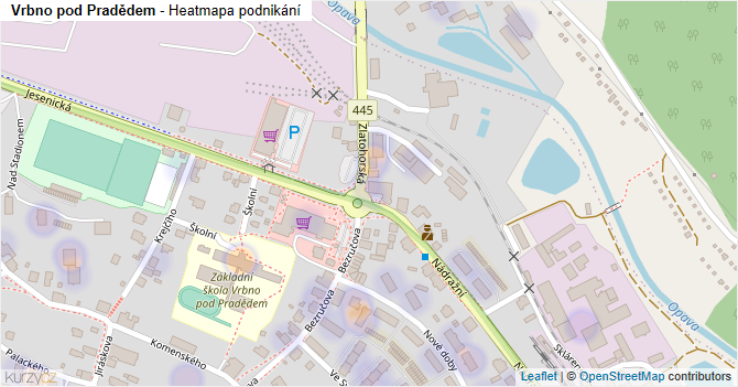 Vrbno pod Pradědem - mapa podnikání