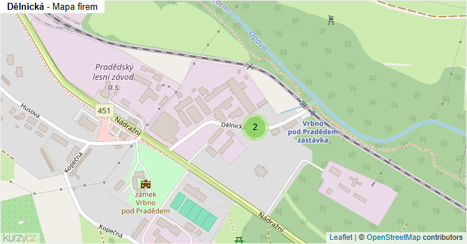 Dělnická - mapa firem