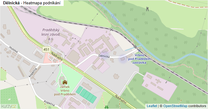 Dělnická - mapa podnikání