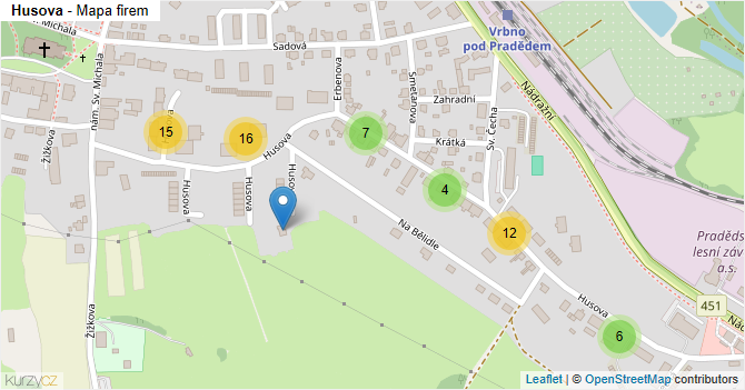 Husova - mapa firem