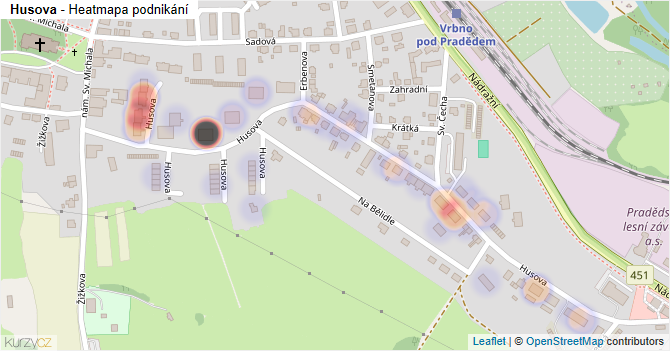 Husova - mapa podnikání