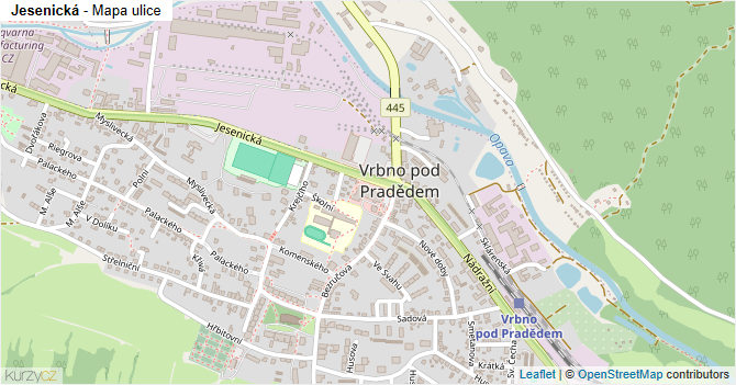 Jesenická - mapa ulice