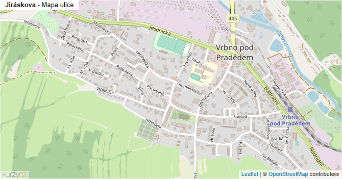 Jiráskova - mapa ulice