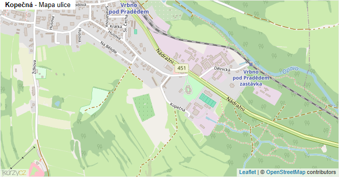 Kopečná - mapa ulice