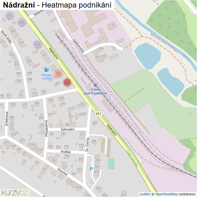 Mapa Nádražní - Firmy v ulici.