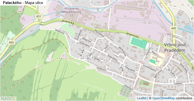 Palackého - mapa ulice