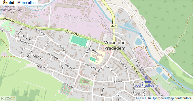 Školní - mapa ulice