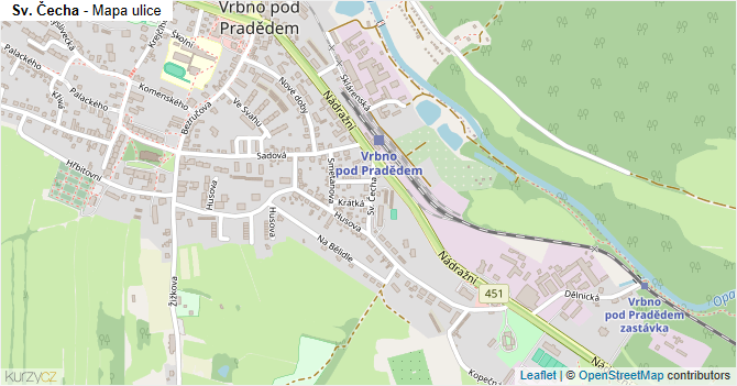 Sv. Čecha - mapa ulice