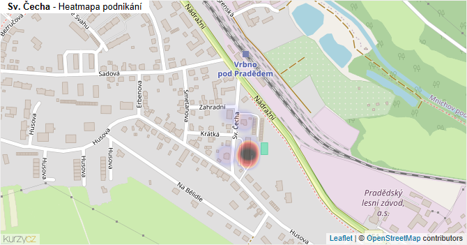 Sv. Čecha - mapa podnikání