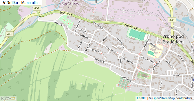V Dolíku - mapa ulice