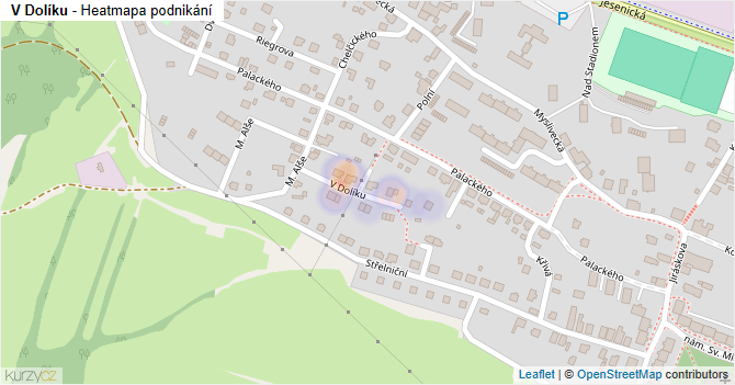 V Dolíku - mapa podnikání