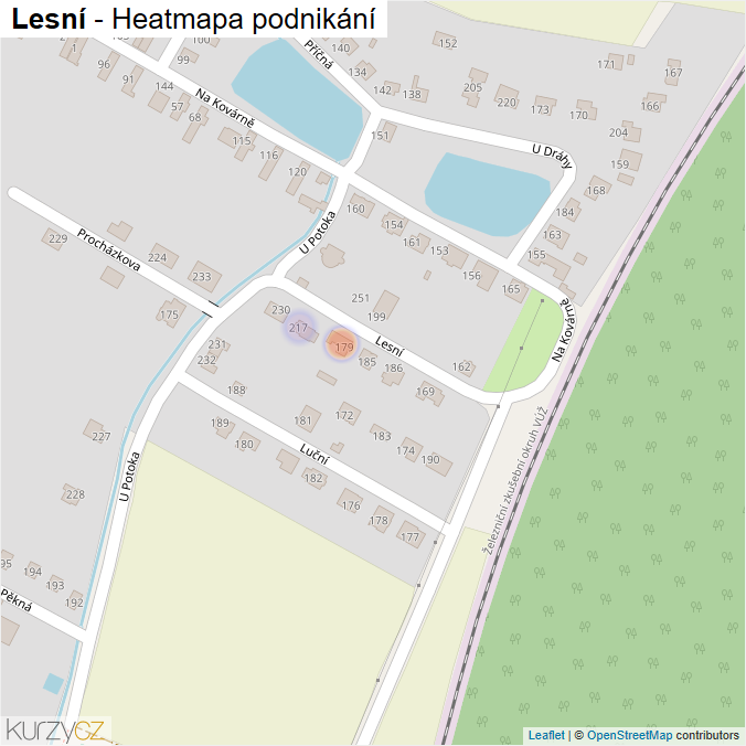Mapa Lesní - Firmy v ulici.