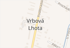 Vrbová Lhota v obci Vrbová Lhota - mapa části obce