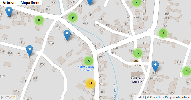 Vrbovec - mapa firem