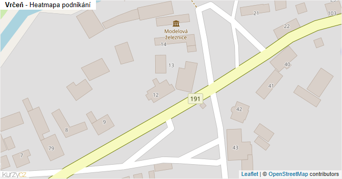 Vrčeň - mapa podnikání