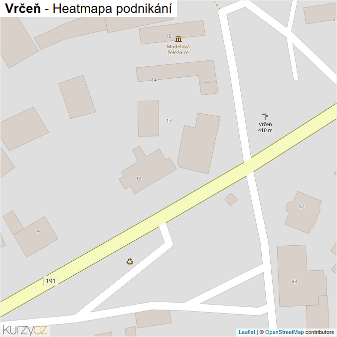 Mapa Vrčeň - Firmy v obci.