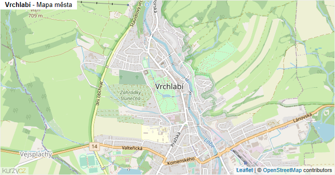 Vrchlabí - mapa města