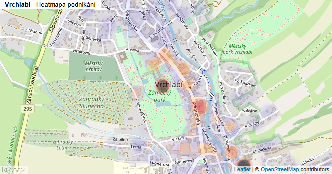 Vrchlabí - mapa podnikání