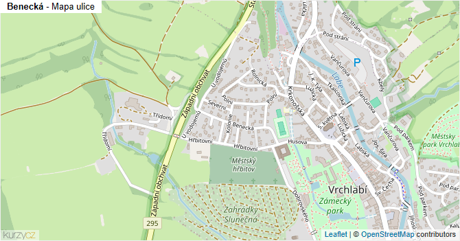 Benecká - mapa ulice