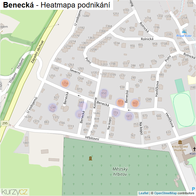 Mapa Benecká - Firmy v ulici.