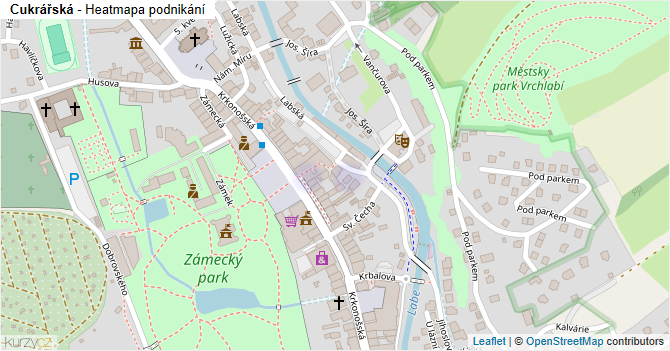 Cukrářská - mapa podnikání