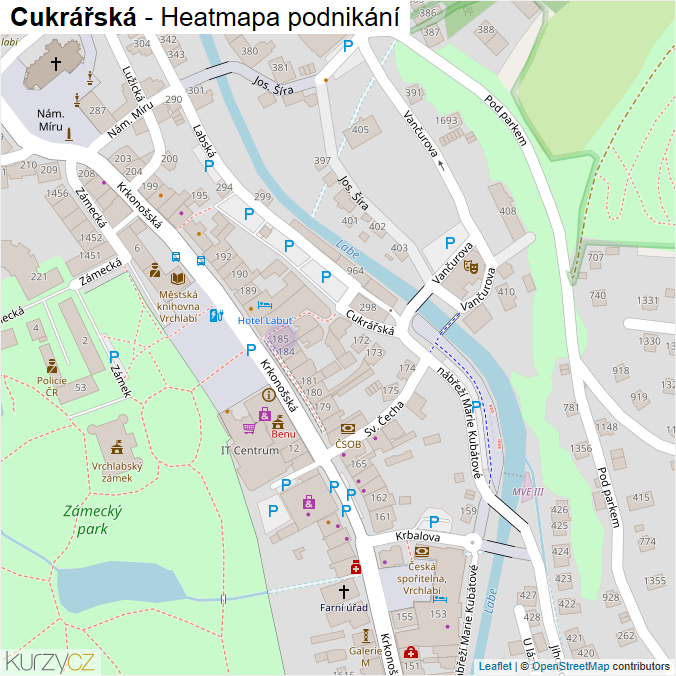 Mapa Cukrářská - Firmy v ulici.