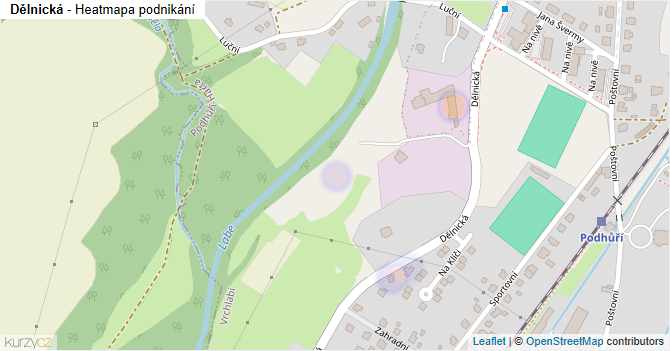 Dělnická - mapa podnikání