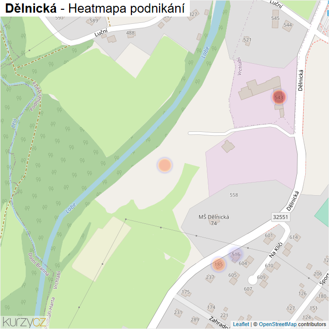 Mapa Dělnická - Firmy v ulici.