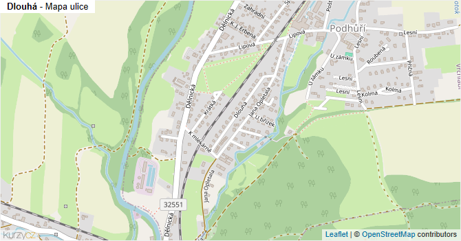 Dlouhá - mapa ulice