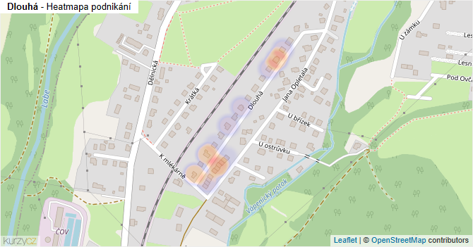Dlouhá - mapa podnikání