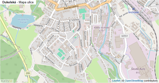 Dukelská - mapa ulice