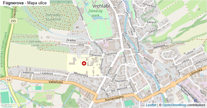 Fügnerova - mapa ulice