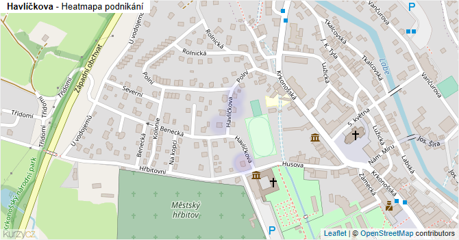 Havlíčkova - mapa podnikání