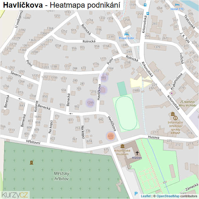 Mapa Havlíčkova - Firmy v ulici.