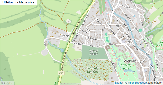 Hřbitovní - mapa ulice