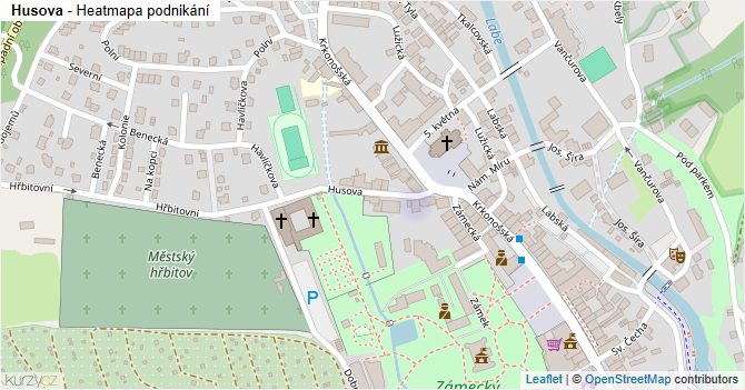 Husova - mapa podnikání