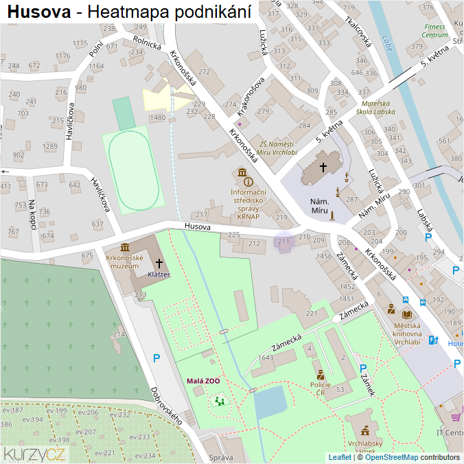 Mapa Husova - Firmy v ulici.