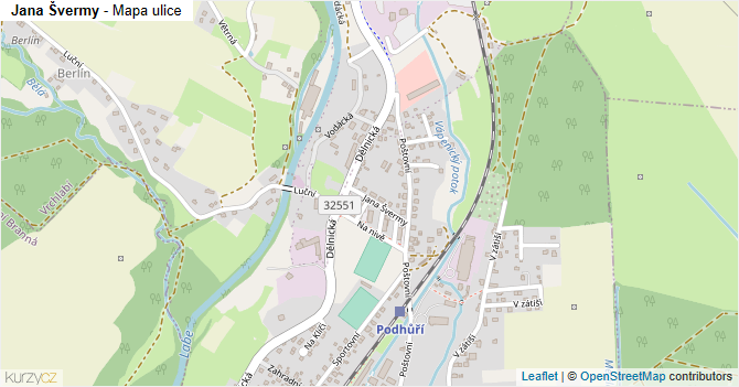 Jana Švermy - mapa ulice