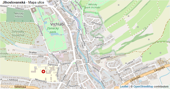 Jihoslovanská - mapa ulice