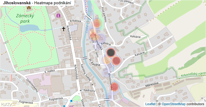Jihoslovanská - mapa podnikání