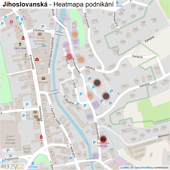 Mapa Jihoslovanská - Firmy v ulici.